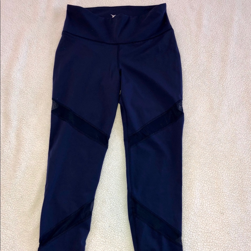 Old Navy Blue Workout Pants L Mesh Cutouts
